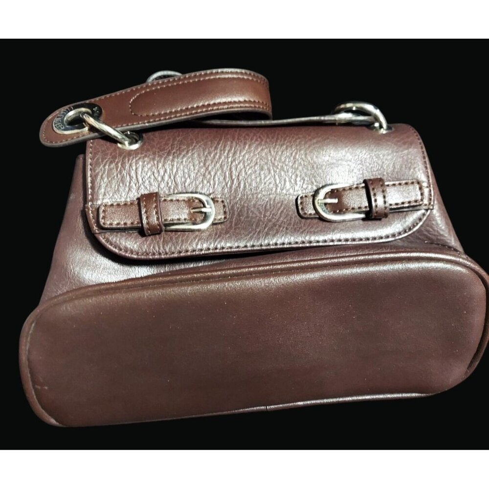 Vintage Y2K Tommy Hilfiger Brown Leather Handbag Satchel U01 Y